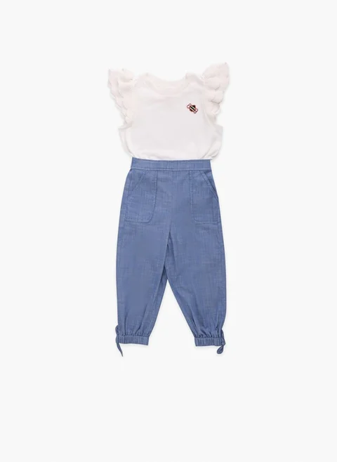 Тишърт с детайли от плетиво Zimmermann Kids