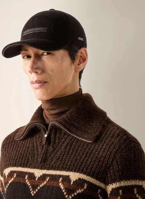 Бейзболна шапка от рипсено кадифе Zegna — снимка 4