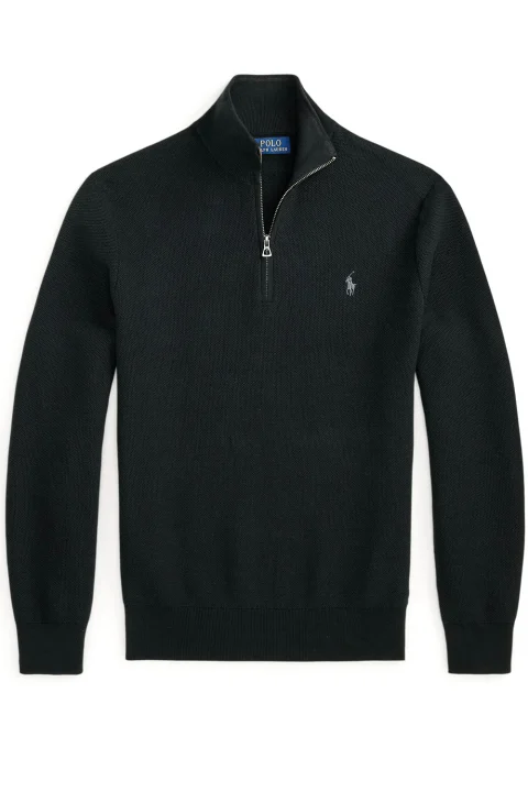 Плетено 32/2 Cotton-Half Zip 710B18060008 001 black
