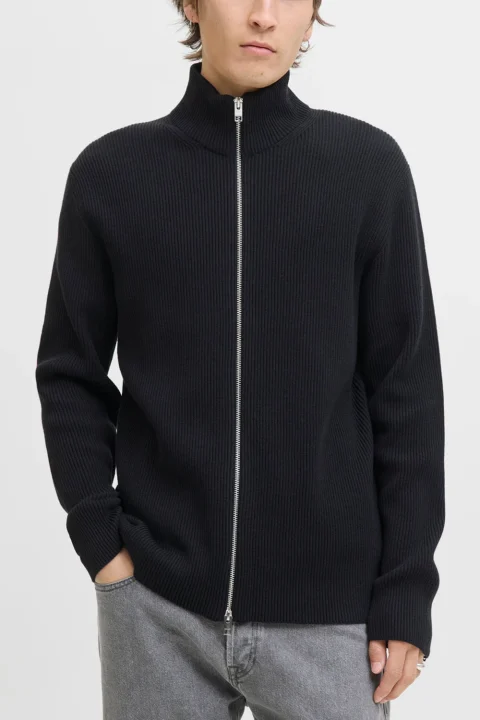 Жилетка Jjeperfect Knit Zip 12279409 C-N10 black — снимка 2
