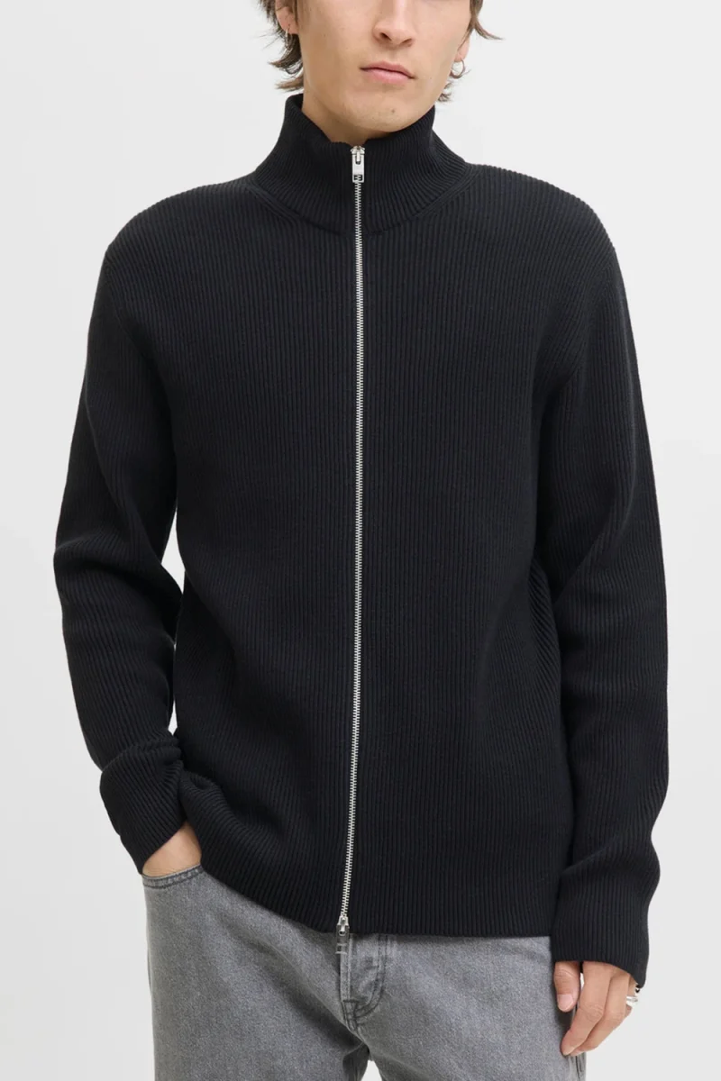 Жилетка Jjeperfect Knit Zip 12279409 C-N10 black — снимка 2