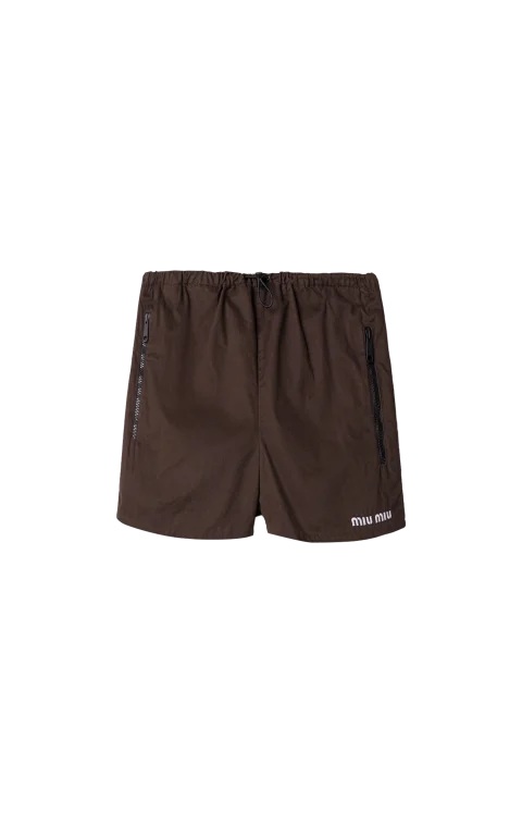 Washed Gabardine Shorts in Ebony