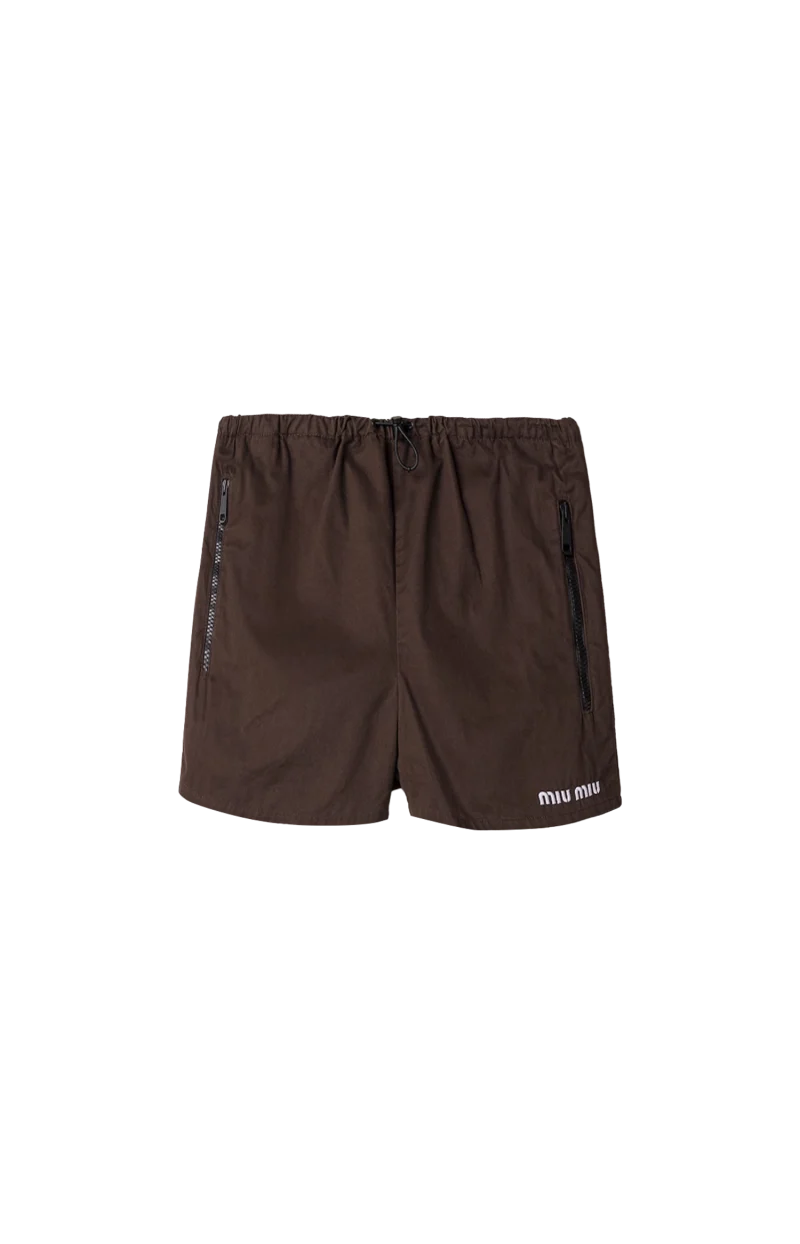 Washed Gabardine Shorts in Ebony