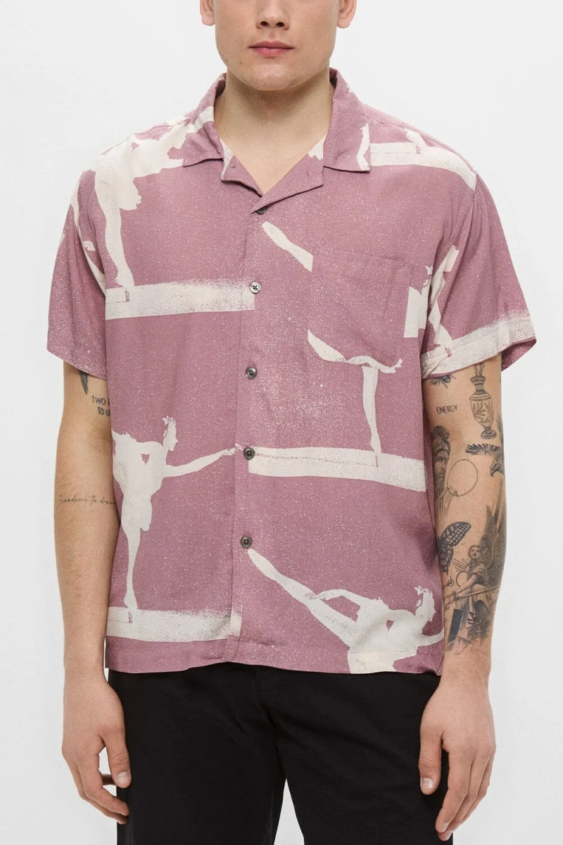 Риза Jacques Woven 181210431 MAV mauve multi — снимка 2