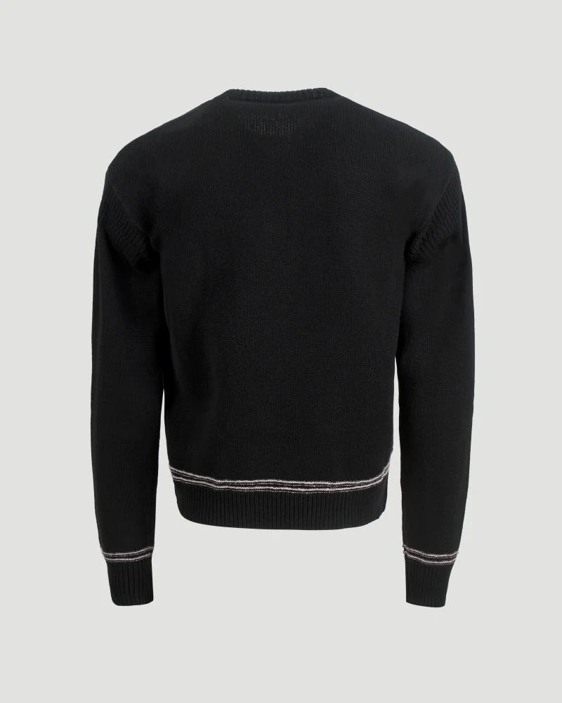 Black Wool Jumper with Maxi Marni Intarsia — снимка 3
