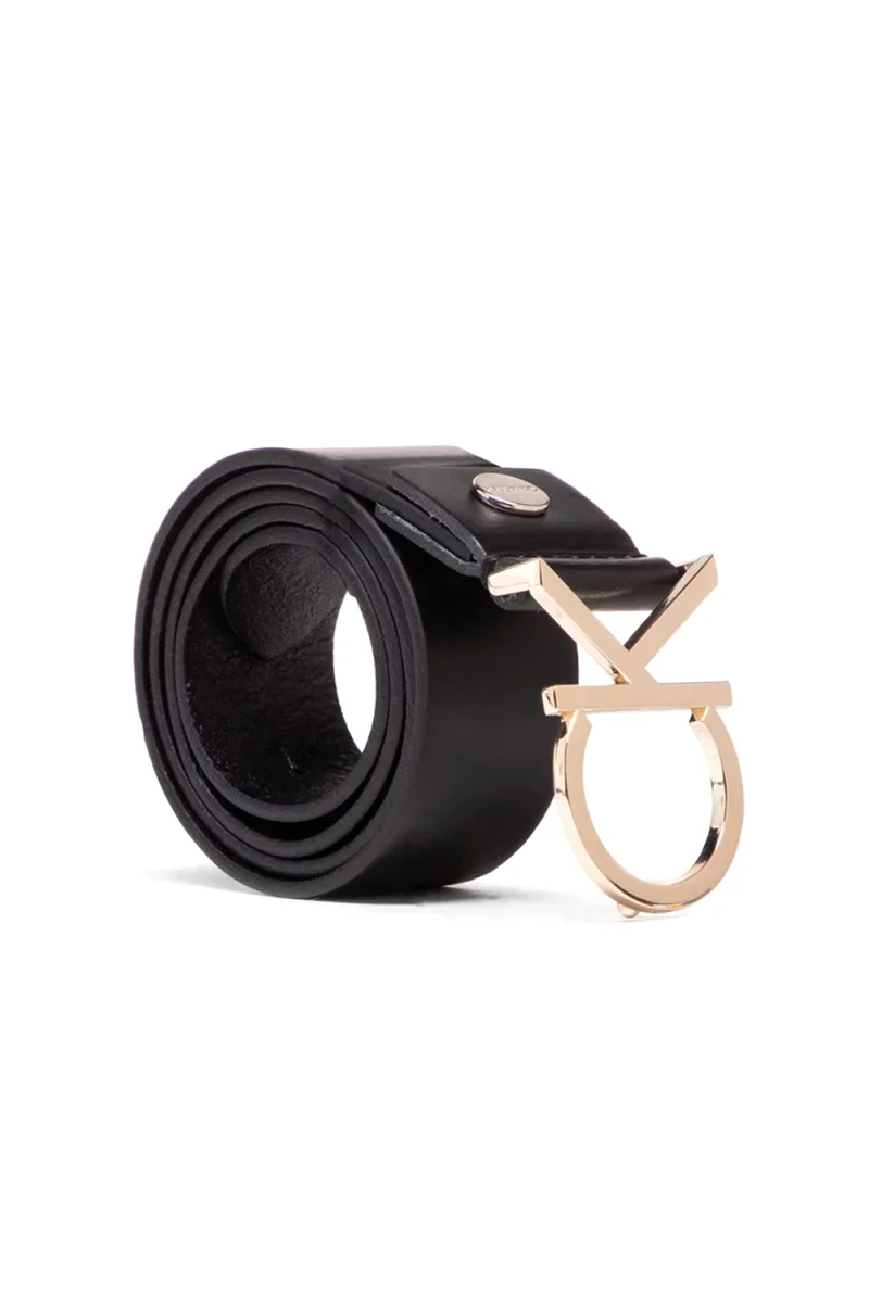 Колан Ck Adj.Logo 3.5Cm K60K602141 910 black leather & light gold buc — снимка 2