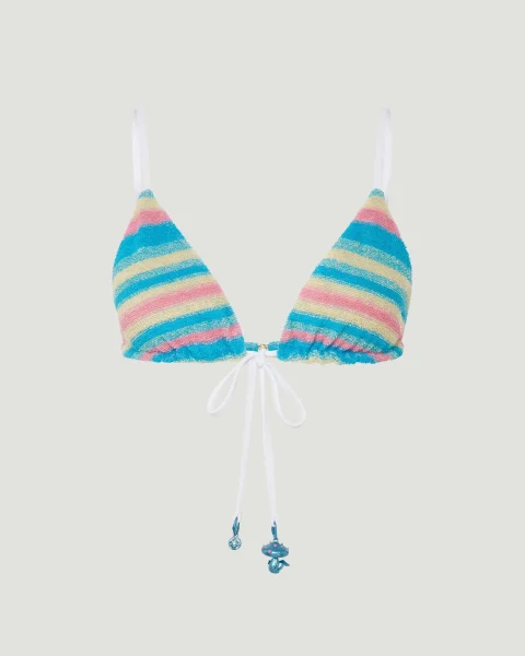 Stripe Towelling Bikini Top