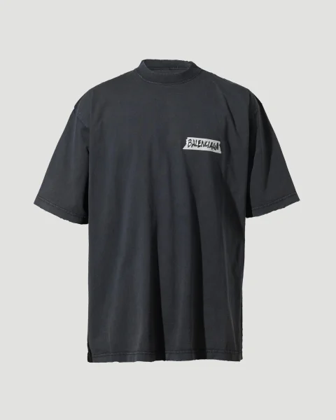 Men's Masking Tape T-Shirt in Black