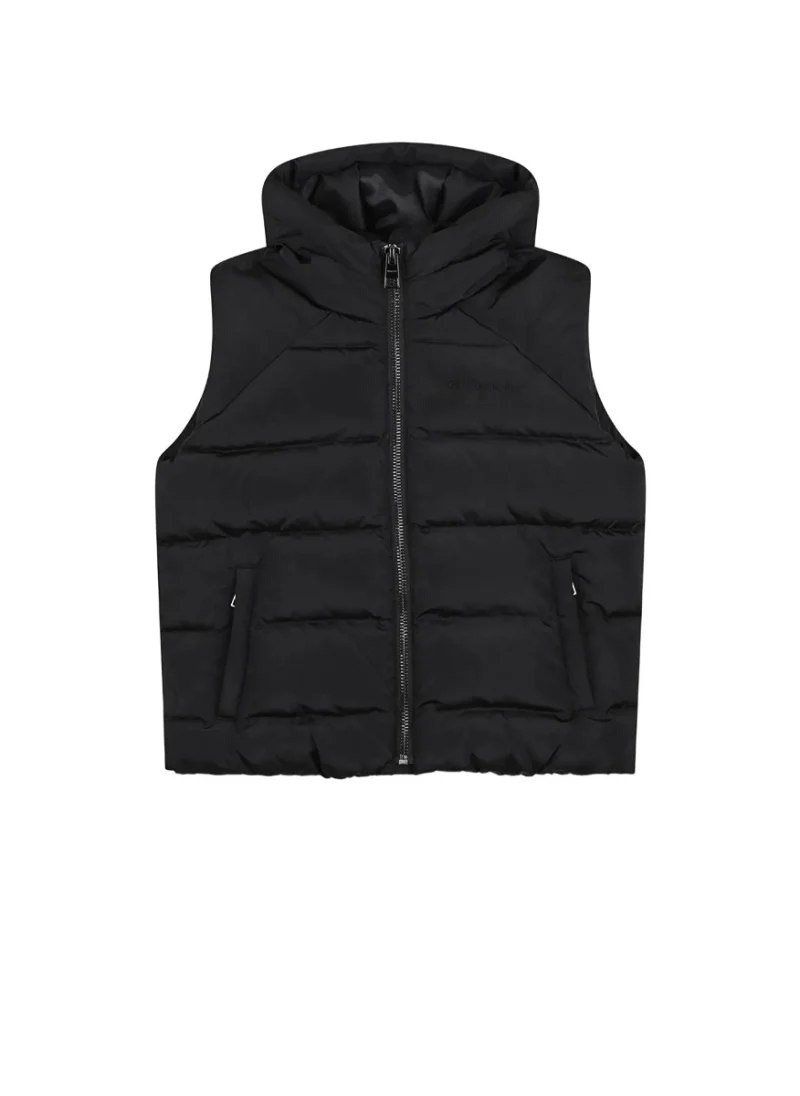 Капитониран елек с качулка Givenchy Kids