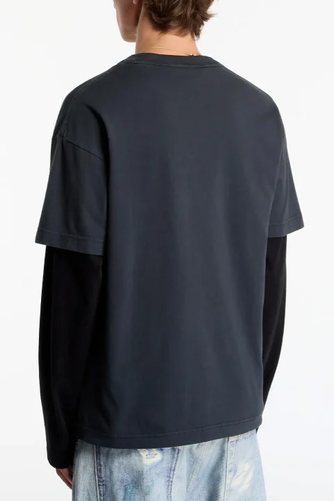 T-Shirt Patch Pa Regular PAMAA001JR006-1010 black — снимка 2