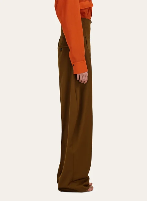 Панталон 'Barrel-Leg' с вълна и кашмир Ferragamo — снимка 9