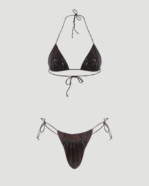 Latex Microkini in Chocolate Brown