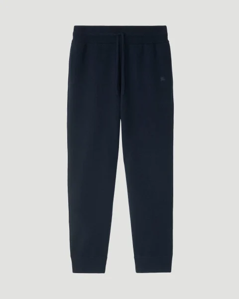 Cashmere Blend Jogging Pants in Navy