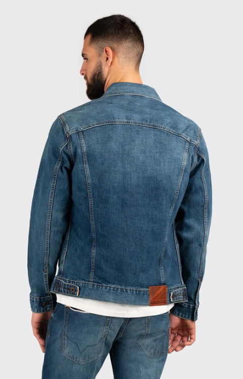 Дънково яке с лого патч — снимка 3