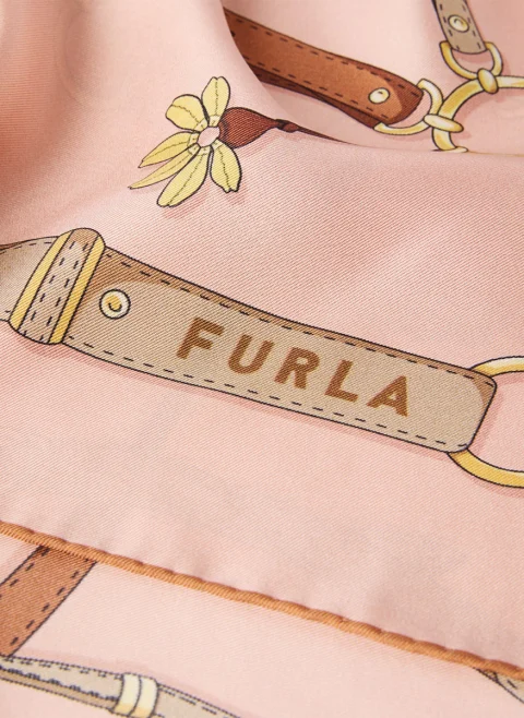 Копринен шал Furla Tortona Toni Rosewood — снимка 3