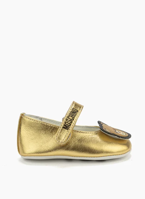 Бебешки буйки с метален ефект 'Mary Jane' Moschino Kids