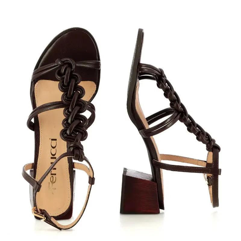 Дамски Сандали На Ток FERRUCCI – 2528301 SLIM CAFE — снимка 4