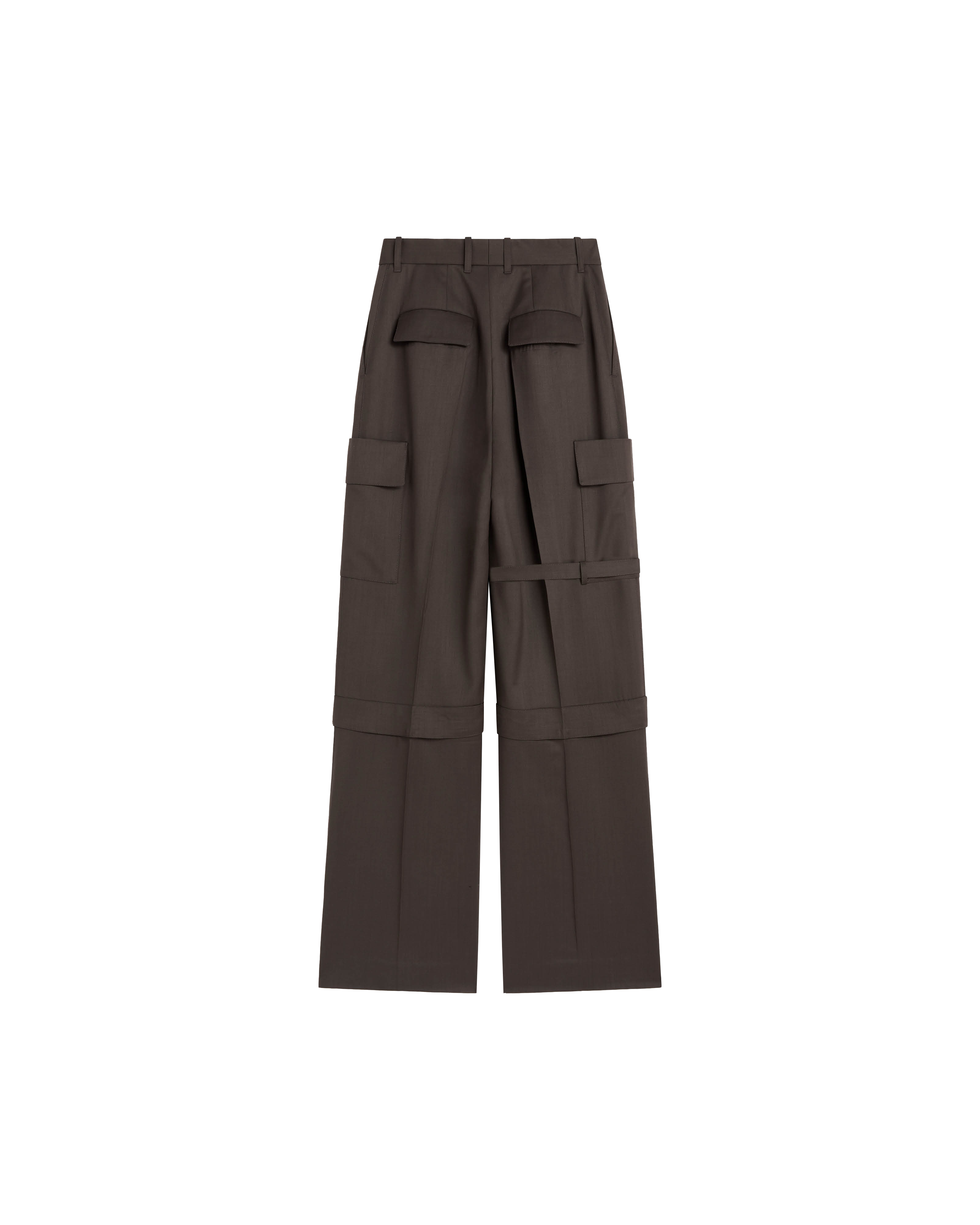 Strap Trousers in Bronze Khaki Wool — снимка 2