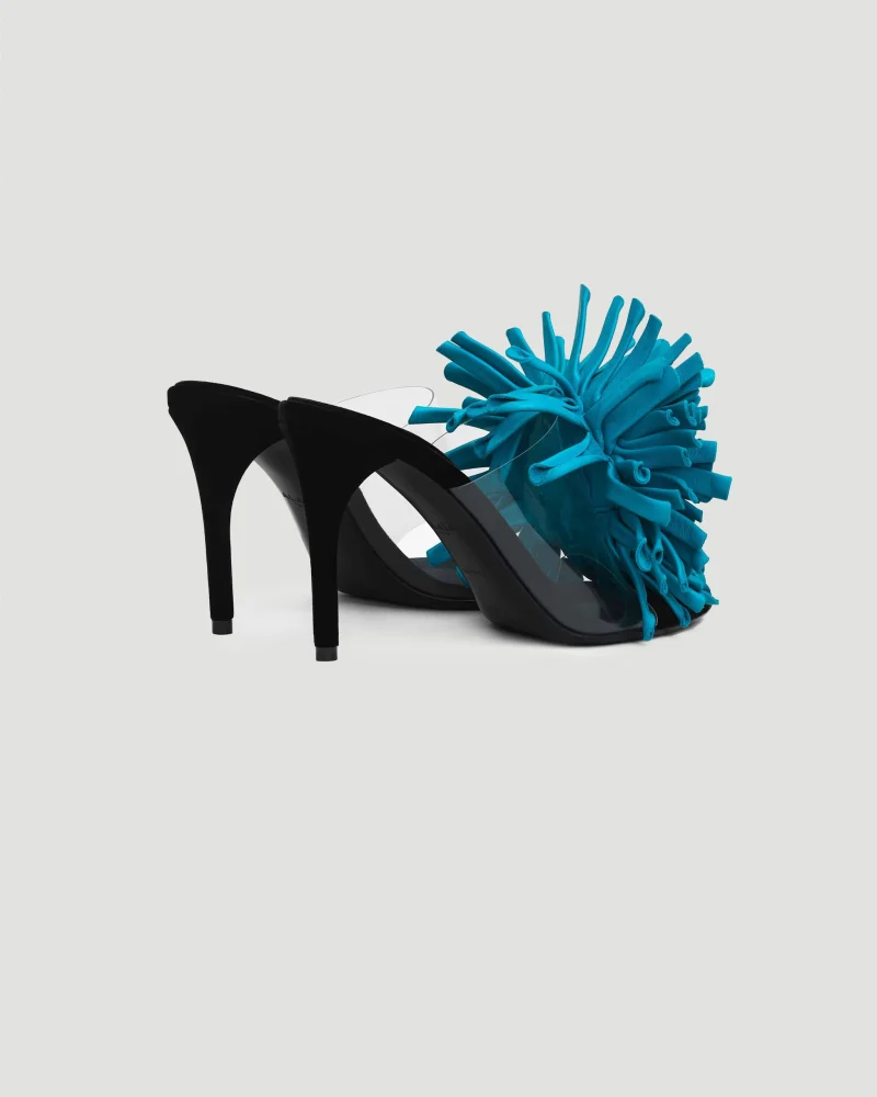 Asymetric Heel Sandals in Lambskin — снимка 4