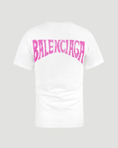 Paris Tropical T-Shirt Fitted in White and Pink — снимка 4