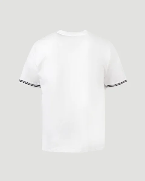Logo Print Cotton T-Shirt in White — снимка 3