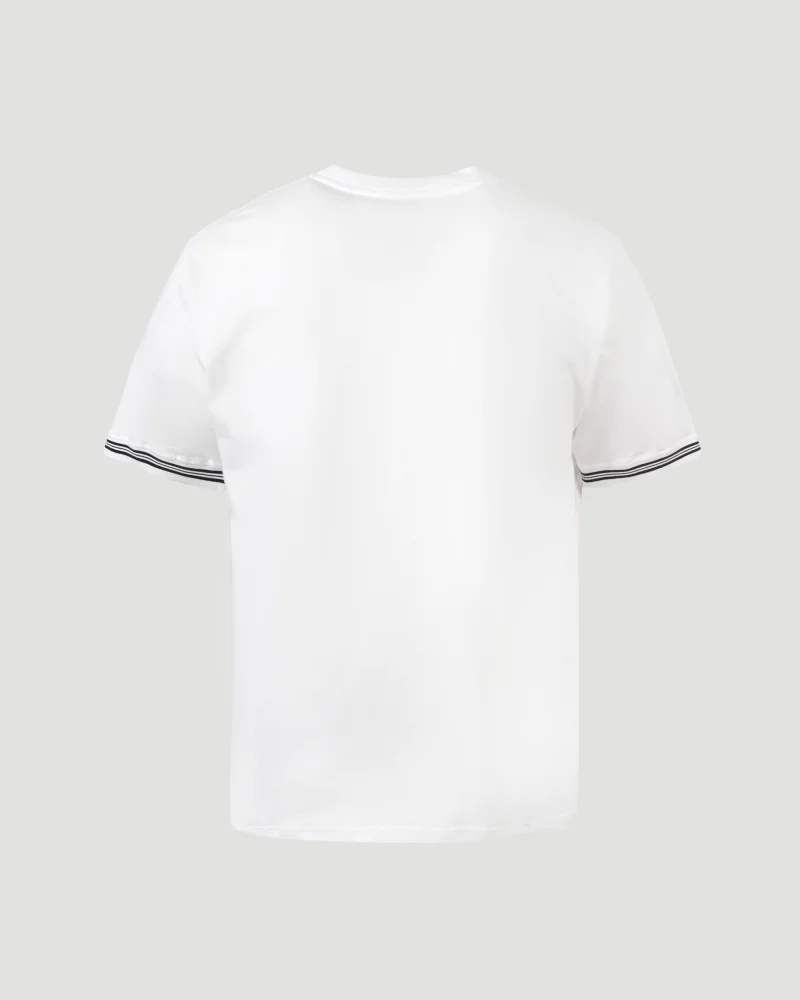 Logo Print Cotton T-Shirt in White — снимка 3