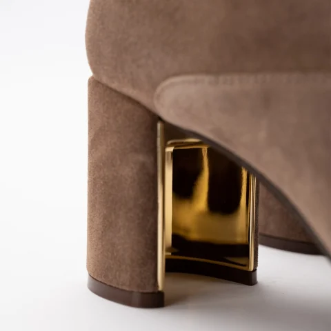 Дамски бежови боти Casadei — снимка 9