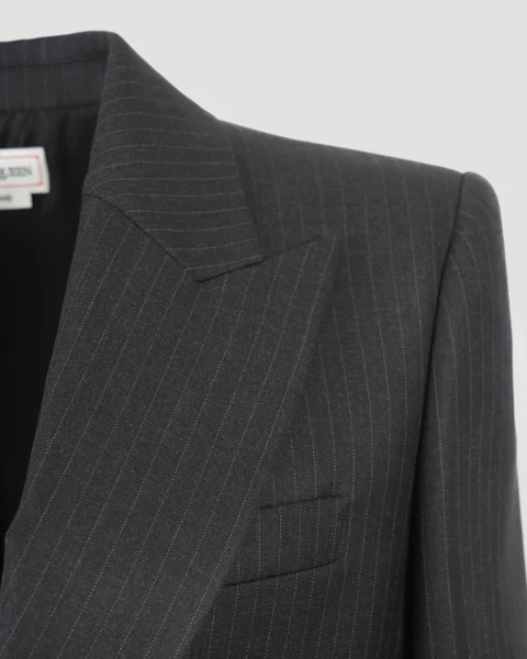 Pinstripe Cutaway Jacket in Grey — снимка 3