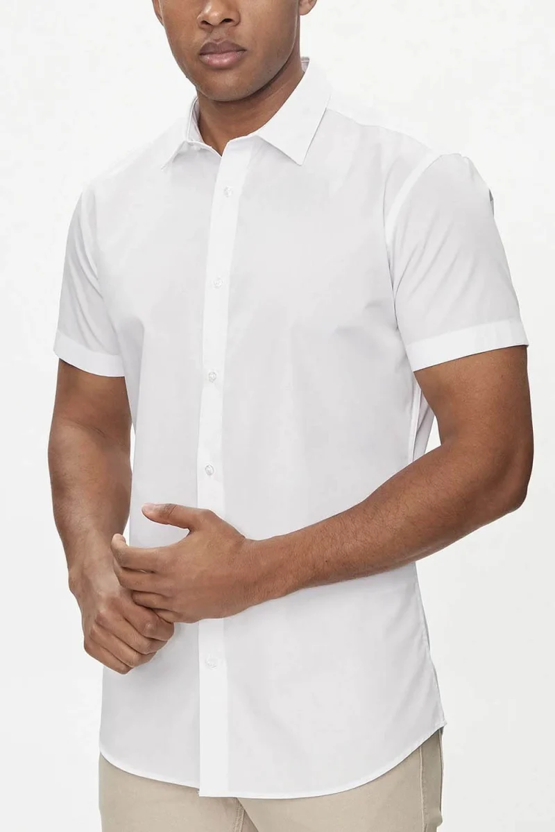 Риза Jjjoe Ss Plain 12195062 C-N100 white — снимка 2
