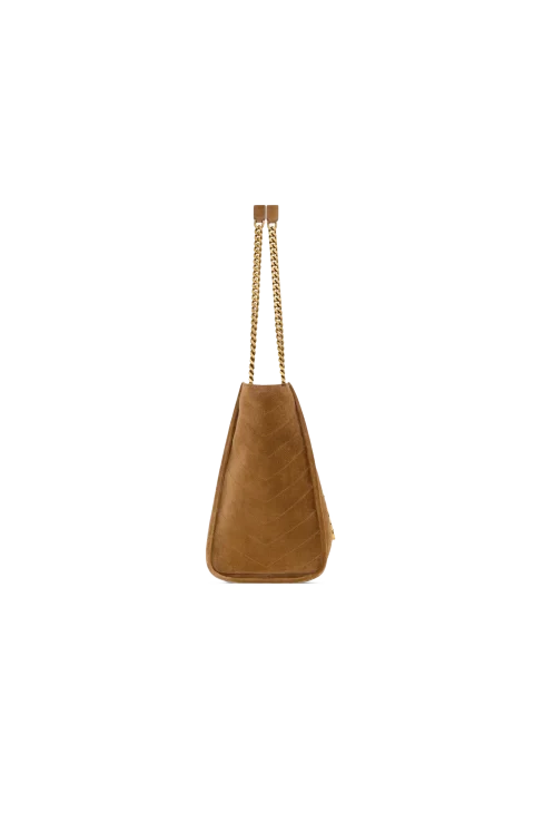 Niki Shopping Bag in Caramel Cognac Suede — снимка 4