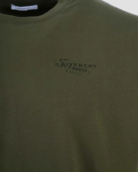T-Shirt with Givenchy Stamp Print in Khaki — снимка 2