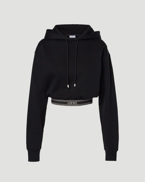 Cropped Hoodie in Black