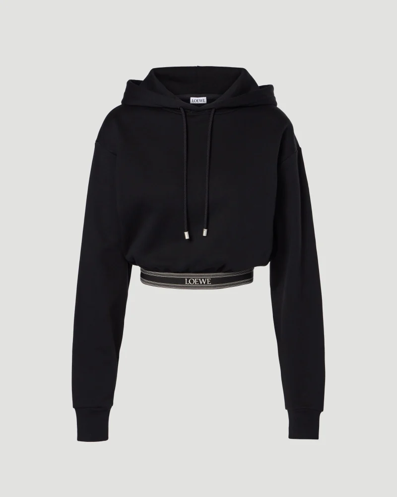 Cropped Hoodie in Black