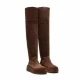 Дамски кафяви ботуши Casadei — снимка 3