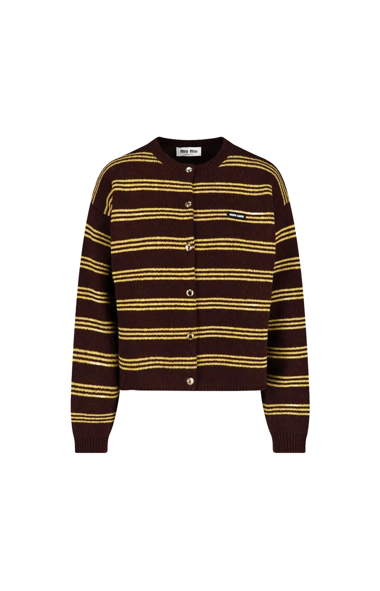 Wool and Cashmere Cardigan in Cocoa Brown