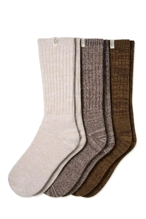 Чорапи (Pack of 3) Rib Knit Slouchy Crew 1119874 000M burnt cedar/moonlight/coffee grounds