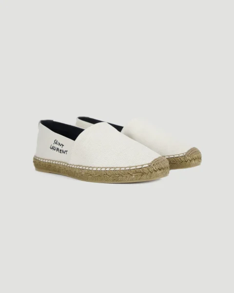 Embroidered Espadrilles in Ecru Canvas — снимка 2