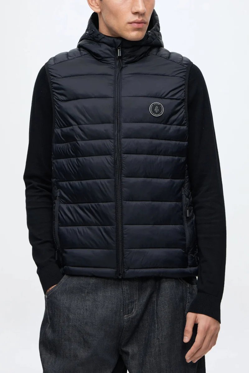 Яке Jjekingsley Light Bodywarmer Hood 12298871 C-N10 black — снимка 2
