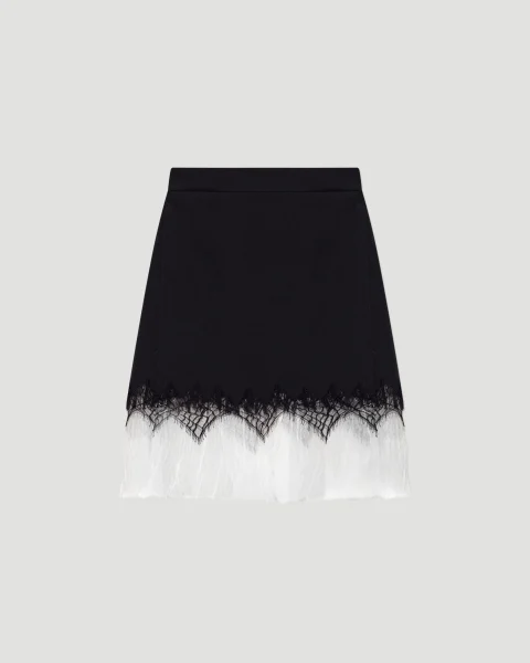Cobweb Lace Mini Skirt in Black