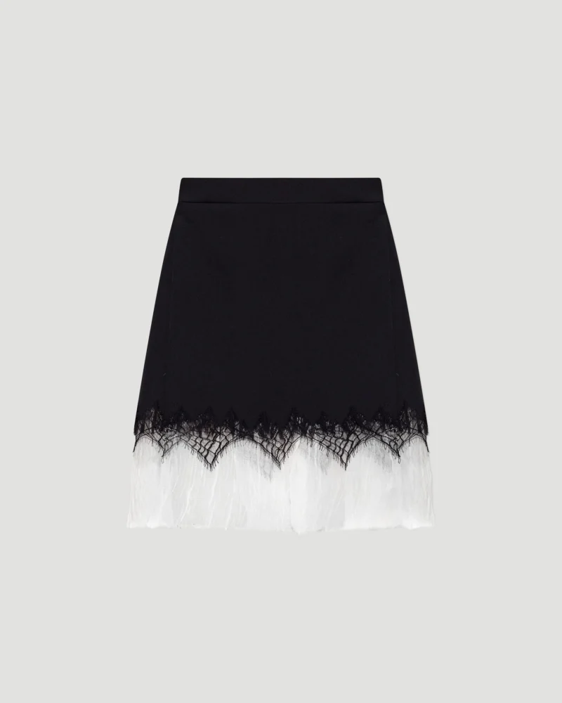 Cobweb Lace Mini Skirt in Black