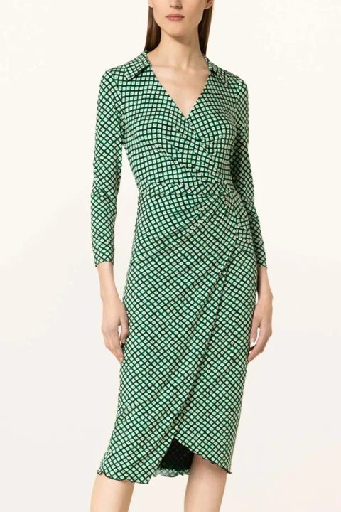 Рокля Dvf Palmira Dress DVFDW1R015PCSIG painted cube sm indian green — снимка 2