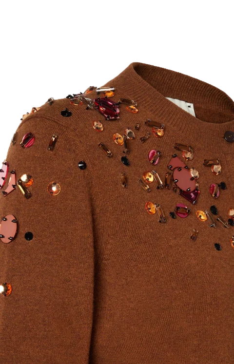 Rust FF Cashmere and Wool Cardigan — снимка 4