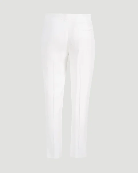 Leaf Crepe Cigarette Trouser in Light Ivory — снимка 2
