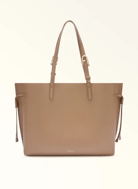 Кожена 'Tote' чанта Furla Ava Toffee Nero