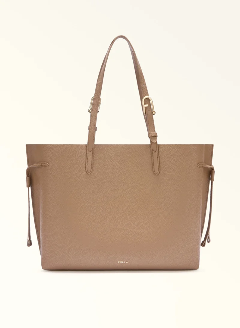 Кожена 'Tote' чанта Furla Ava Toffee Nero