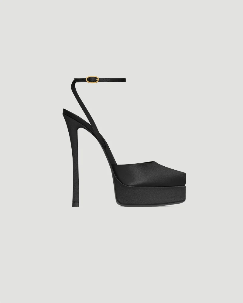 Le Scandale Platform Sandals in Satin Crepe