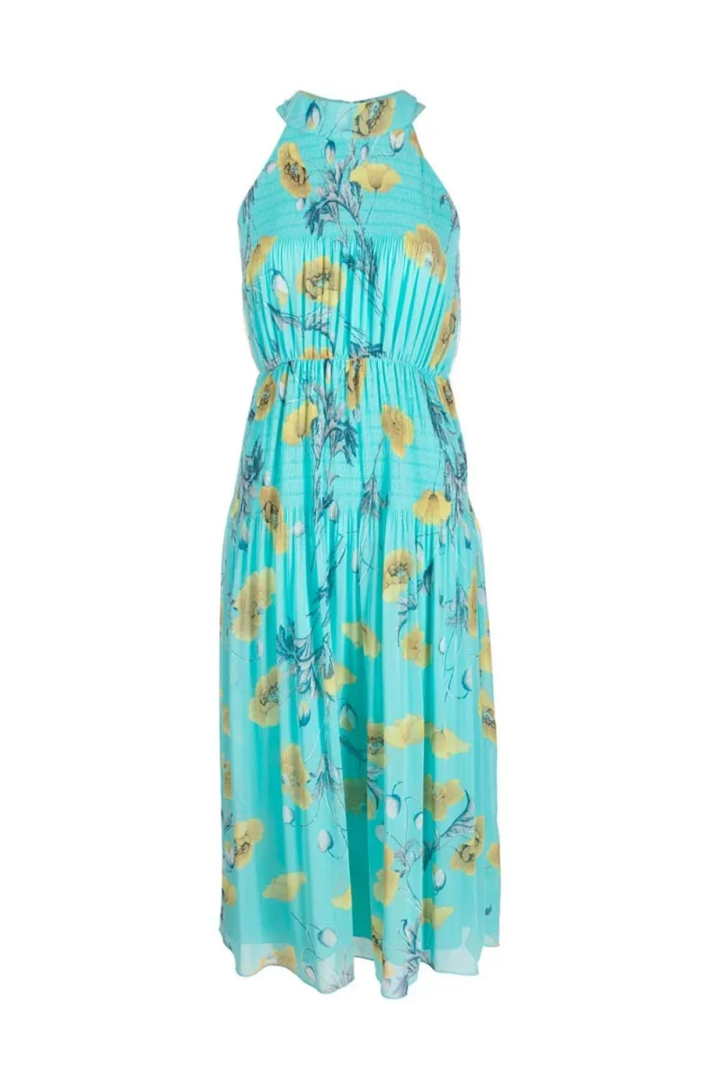 Рокля Dvf Lupin Dress DVFDS1R035PYGTQ poppy goddess turquoise