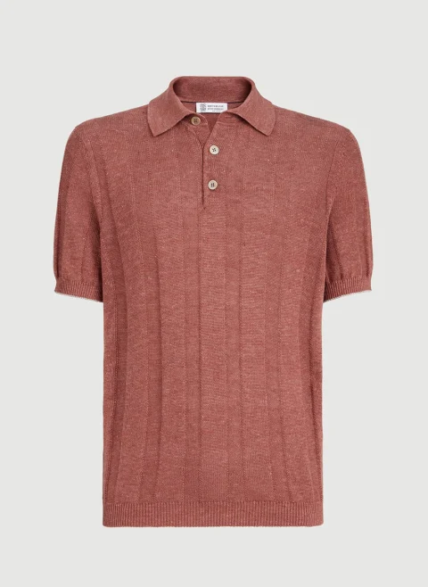 Полошърт от лен Brunello Cucinelli — снимка 6