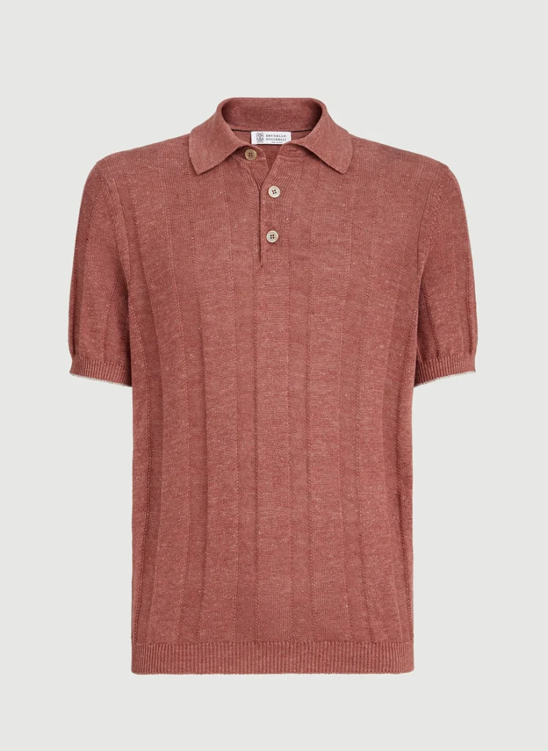 Полошърт от лен Brunello Cucinelli — снимка 6