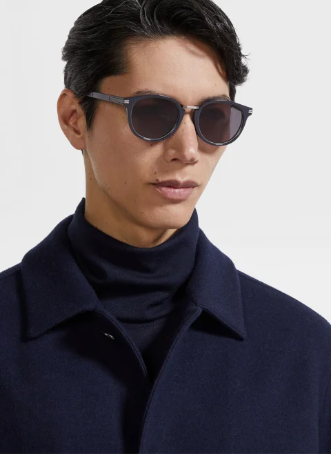 Слънчеви очила с метални детайли Zegna — снимка 4